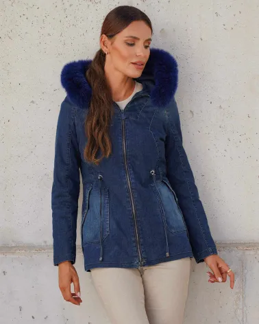 Verkauf | Blaue Jeansjacke mit Kapuze