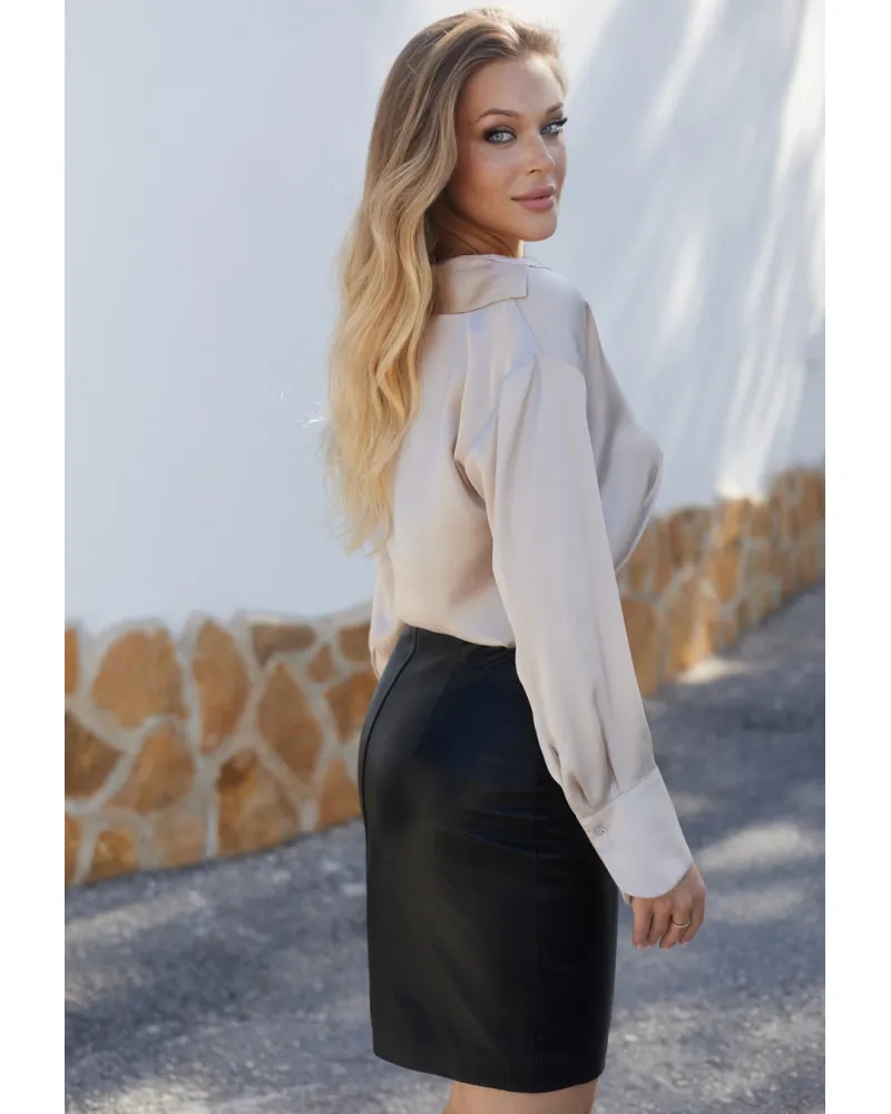 [RECTO] / ☆ 24FW VICTOR PENCIL SKIRT IN FAUX LEATHER /BLACK RECTO - Official Website