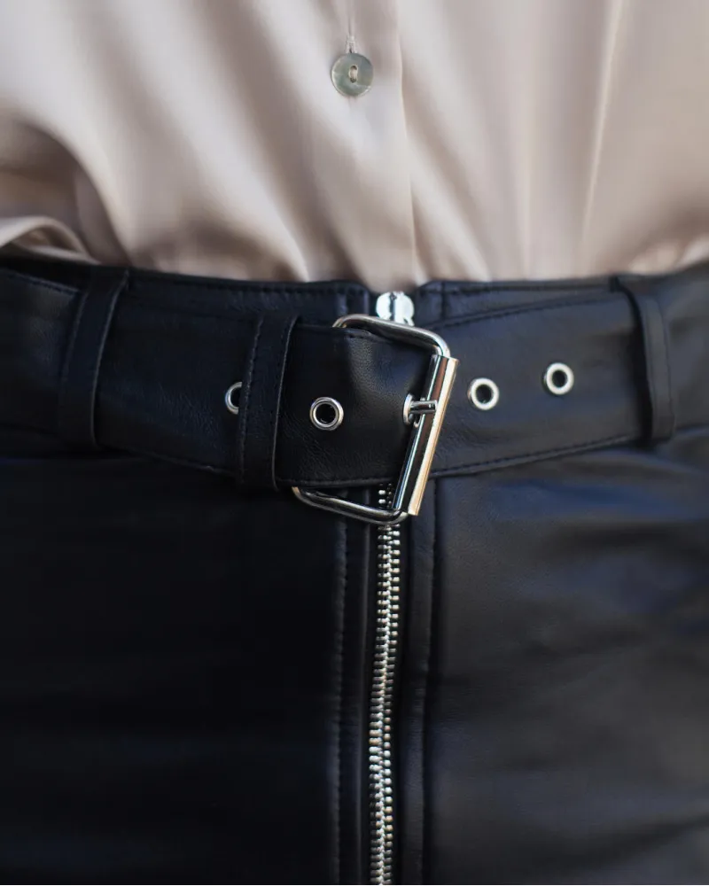 ★RAIVE★ Belt Skirt in Black VW3AS32010 MUSINSA | RAIVE Belt Skirt in Black VW3AS320-10