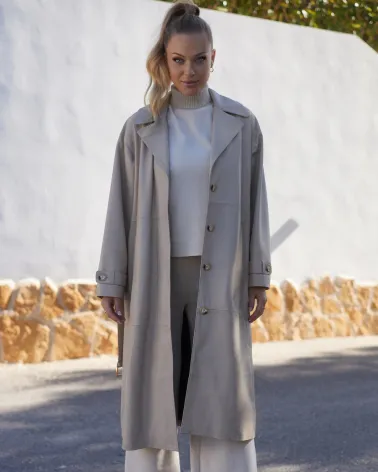 Ivory leather coat