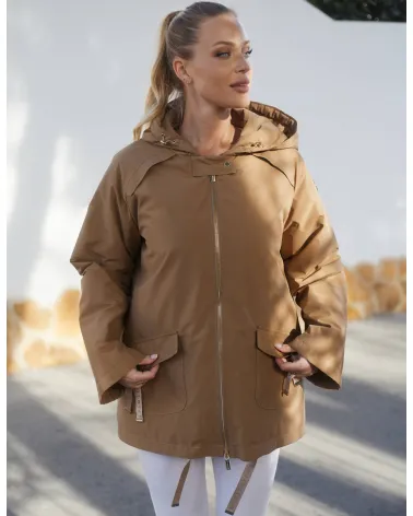 Wodoodporna kurtka typu parka w kolorze camel