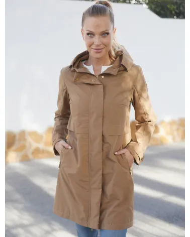 Wodoodporna kurtka typu parka w kolorze camel