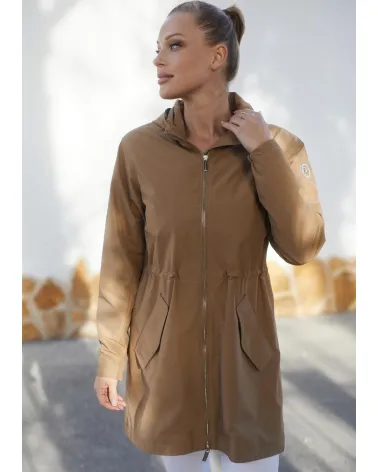 Wodoodporna kurtka typu parka w kolorze camel