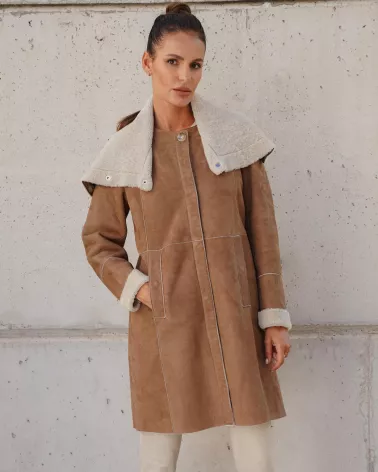 Sale | Whiskey suede sheepskin coat