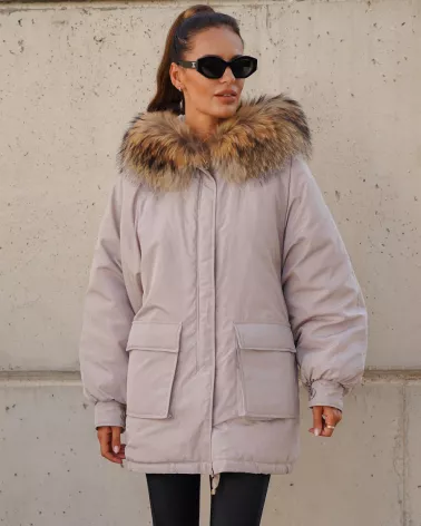 Verkauf | Beige Parkajacke