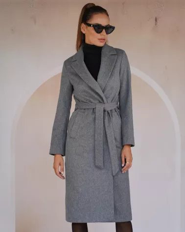 Dark gray wool coat with cashmere