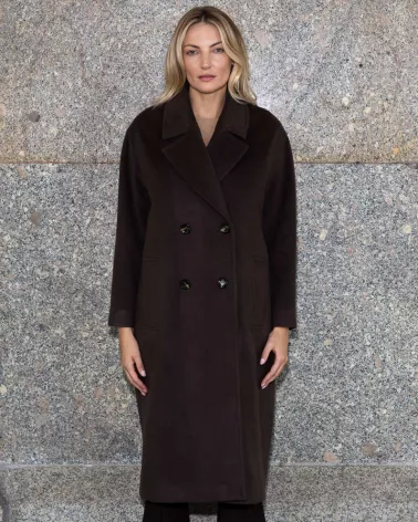 Brown wool coat with cashmere