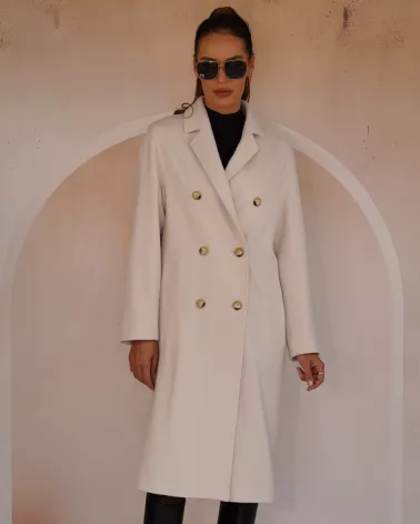 Ivory Wool Cashmere Coat