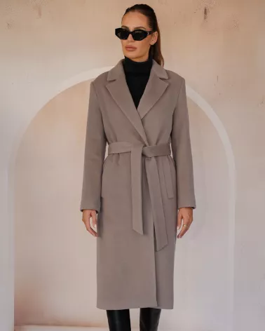 Taupe Wool Cashmere Coat