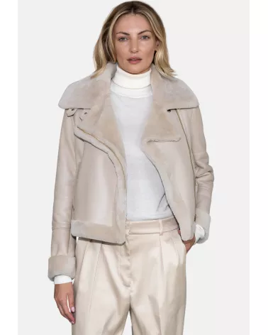 copy of Beige aviator sheepskin coat