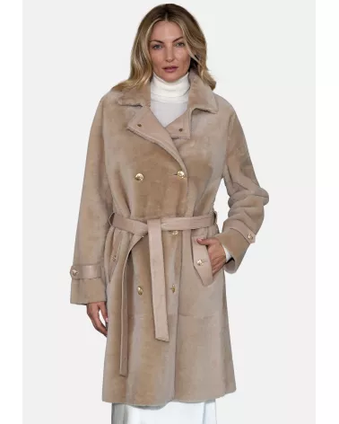 copy of Sand sheepskin coat with separate belt