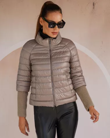 Sale | Taupe Quilted Down Jacket