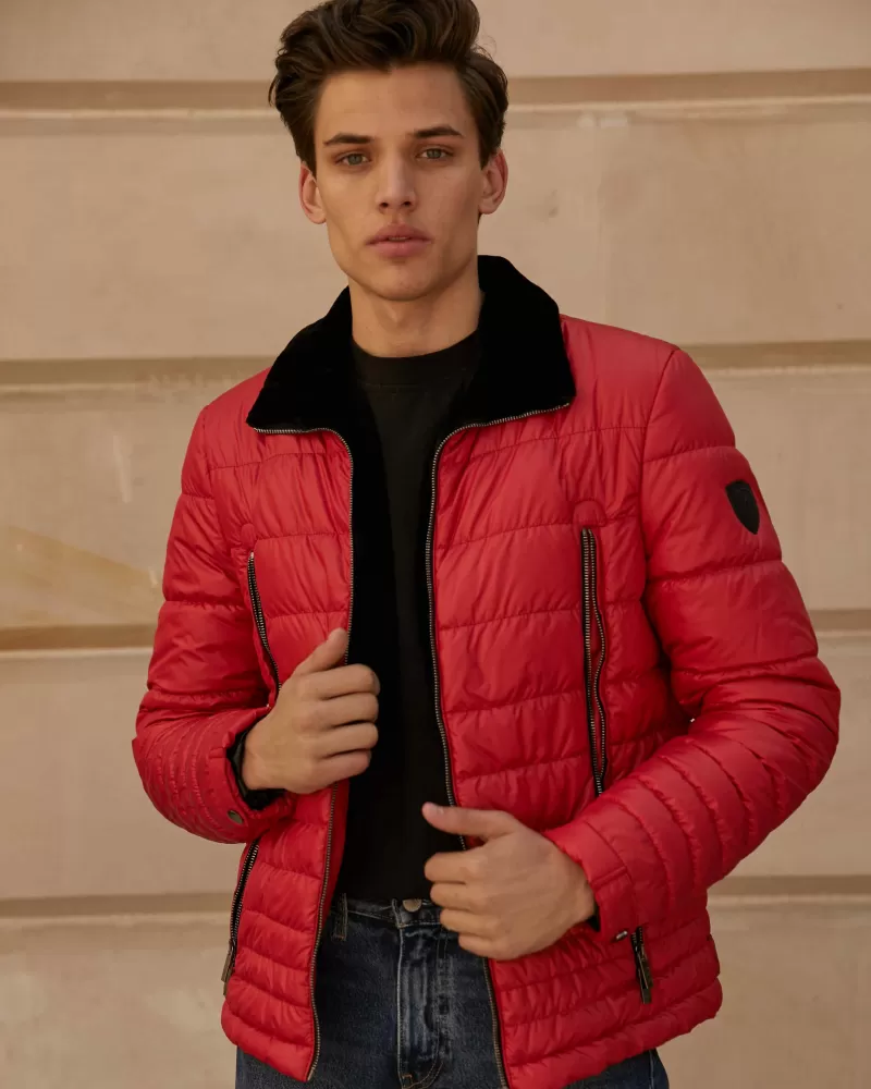 Men's red winter jacket
