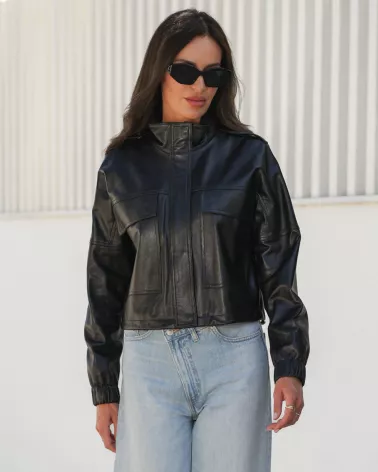 Black leather jacket
