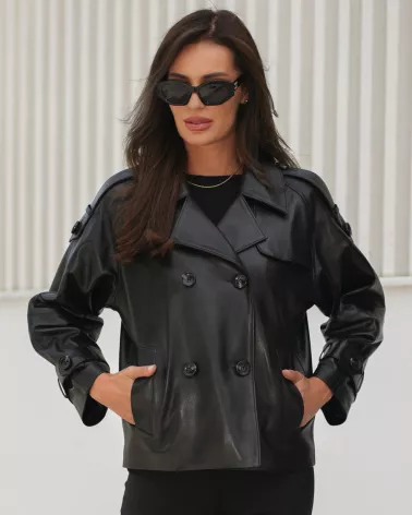 Black leather jacket