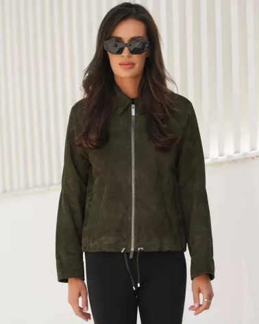 Kurtka zamszowa w kolorze khaki