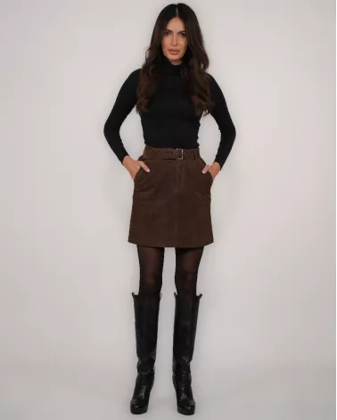 Brown suede skirt