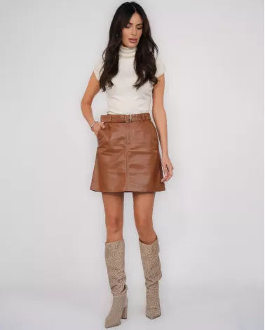Whiskey leather skirt