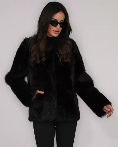 Double-sided black Toscana sheepskin coat