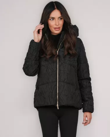 Black down jacket with hood