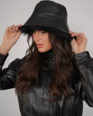 Black fur hat