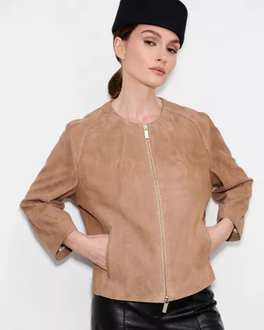 Tobacco Chanel Suede Jacket
