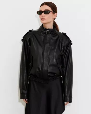 Black leather jacket