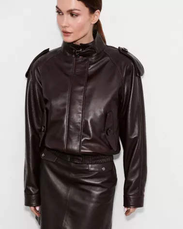 Brown leather jacket