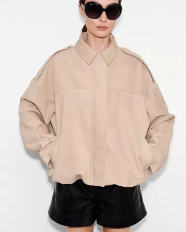 Beige suede jacket