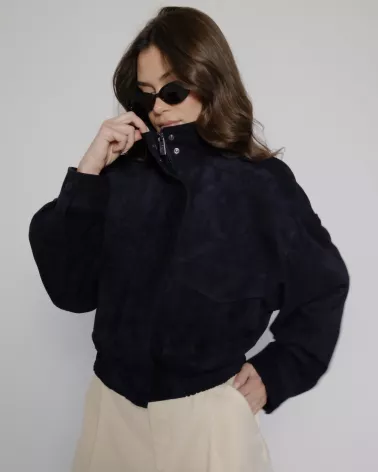 Navy blue suede jacket