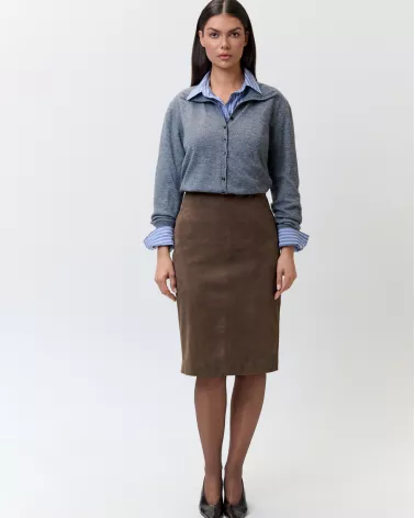 Taupe suede skirt