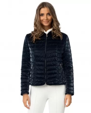 Navy quilted waterproof jacket