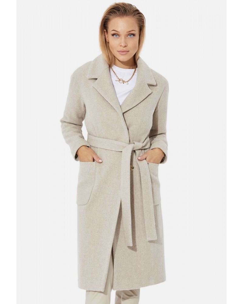 copy of Long beige wool coat whit cashmere