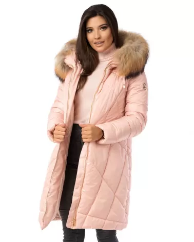 copy of Taupe winter jacket with fox fur