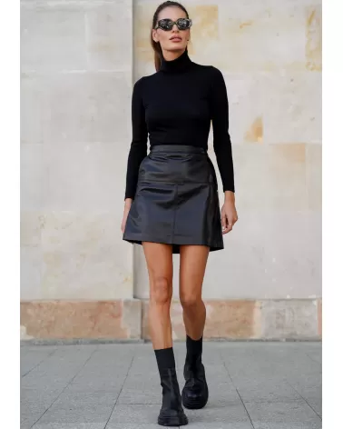 Black leather skirt