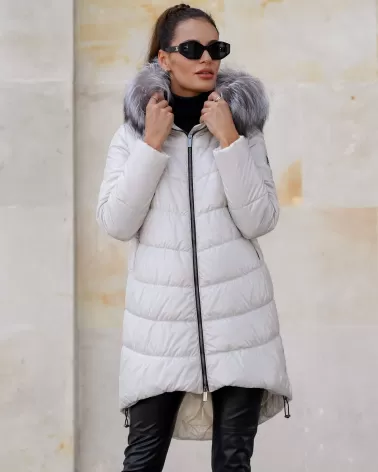 Pearl down jacket with hood